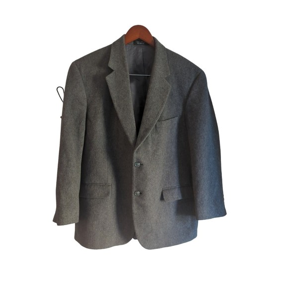 VTG Club Room By Charter Room Men's 44R Gray Camel Hair 3 Button Blazer Coat